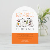 Boeken en drank Quote Ghost Adult Halloween Party Kaart (Staand voorkant)
