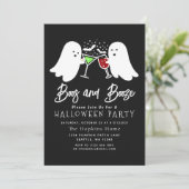 Boeken en drank Volwassen Halloween Party Inv Kaart (Staand voorkant)
