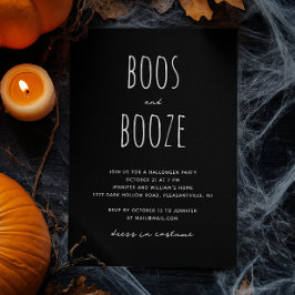 Boeken en drank | Zwart minimalistisch Halloween f Kaart