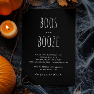 Boeken en drank   Zwart minimalistisch Halloween f Kaart