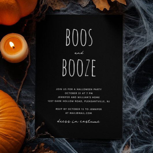 Boeken en drank | Zwart minimalistisch Halloween f Kaart