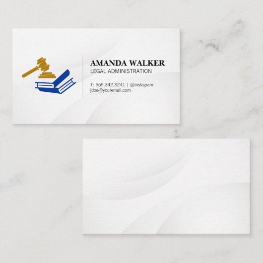 Boeken en gavel visitekaartje (Voorkant / Achterkant)