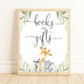 Boeken en geschenken baby shower poster