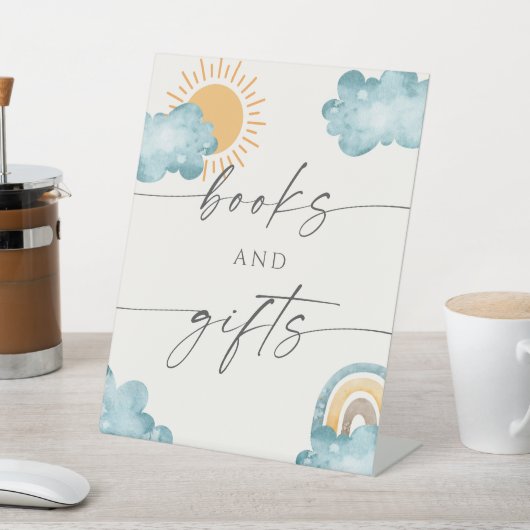 Boeken en geschenken Baby shower zonneschijn Reclamebord Met Voetstuk (Insitu)