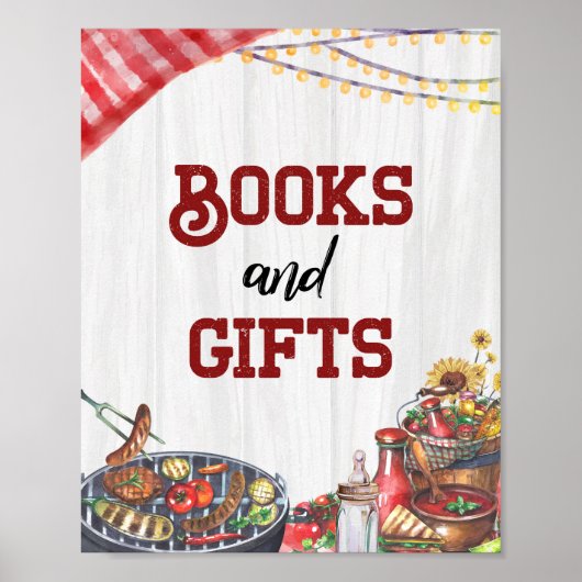 Boeken en Geschenken BBQ Achtertuin Rustiek Baby s Poster (Voorkant)