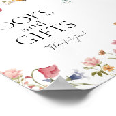 Boeken en geschenken Bloemen Baby shower teken Poster (Hoek)