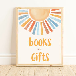 Boeken en geschenken boho sunshine muted tones pos poster