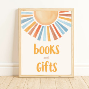 Boeken en geschenken boho sunshine muted tones pos poster
