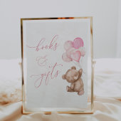 Boeken en geschenken Pink Teddy Bear Baby shower S Poster