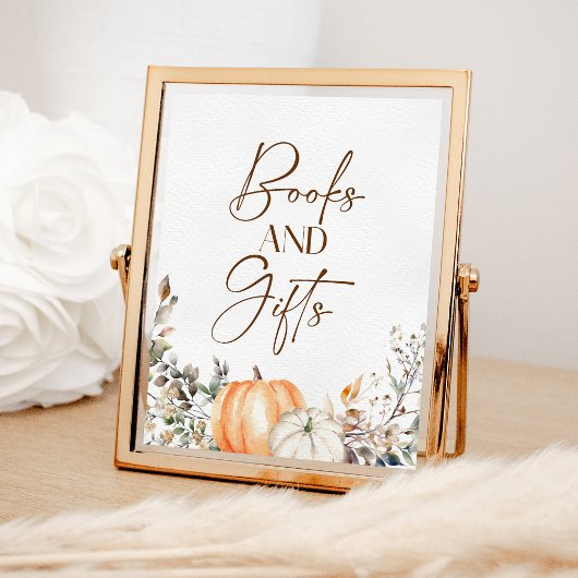 Boeken en geschenken Pompoen herfst Herfst Baby sh Poster