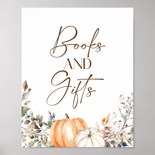 Boeken en geschenken Pompoen herfst Herfst Baby sh Poster (Voorkant)