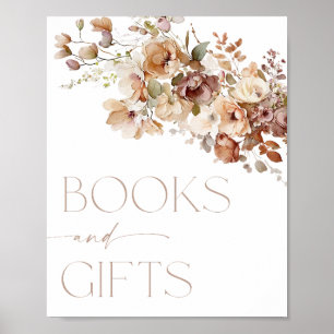 Boeken en geschenken teken boho herfst herfstbloem poster