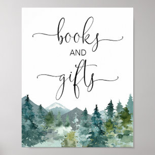 Boeken en geschenken tekenen boerenbomen in de rus poster