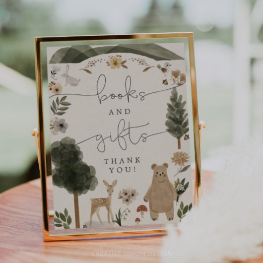 Boeken en geschenken tekenen Boho Woodland Baby sh Poster