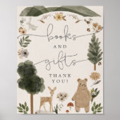 Boeken en geschenken tekenen Boho Woodland Baby sh Poster (Voorkant)