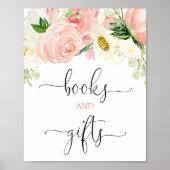 Boeken en geschenken tekenen roze goudelegante blo poster (Voorkant)