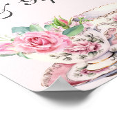 Boeken en geschenken  theekopjes roze Baby shower Poster (Hoek)