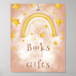 Boeken en Gifts Boho regenbooggouden sterren magis Poster