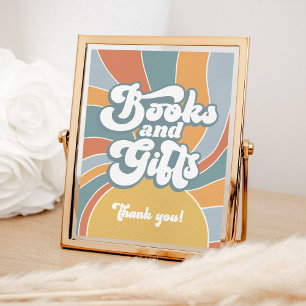 Boeken en Gifts Groovy Retro Sunshine Baby shower Poster