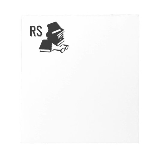 Boeken en glazen monogram notitieblok (Voorkant)