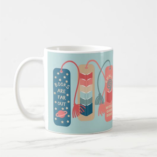 Boeken en het Lezen Gedekte Bladwijzer geïllustree Koffiemok (Links)