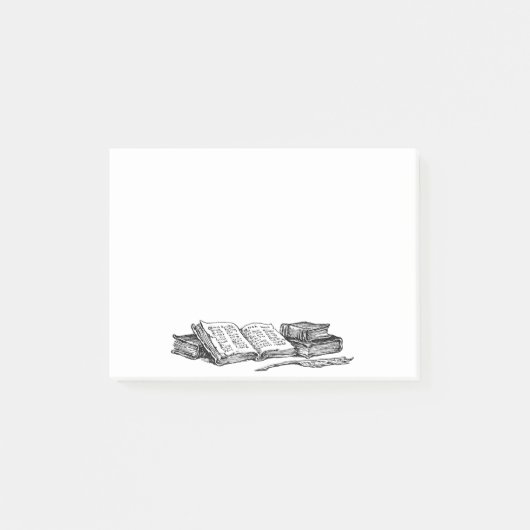 boeken en het schrijven Quill Stickies Post-it® Notes (Voorkant)