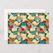 Boeken en katten briefkaart (Voorkant / Achterkant)