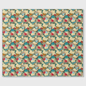 Boeken en katten cadeaupapier (Vlak)