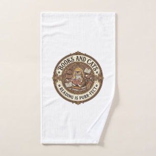 Boeken En Katten Kat Boeken Lezen Vintage Vector A Handdoek