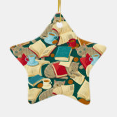 Boeken en katten keramisch ornament (Achterkant)