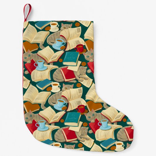Boeken en katten kleine kerstsok (Voorkant)