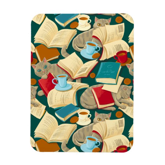 Boeken en katten magneet (Verticaal)