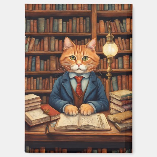 boeken en katten magneet (Voorkant)
