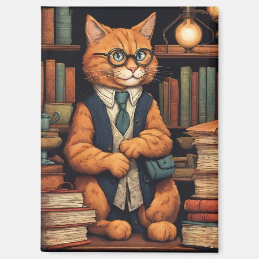 boeken en katten magneet (Voorkant)