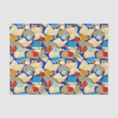 Boeken en katten op blauw tissuepapier (Voorkant)