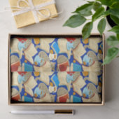 Boeken en katten op blauw tissuepapier (Geschenk)