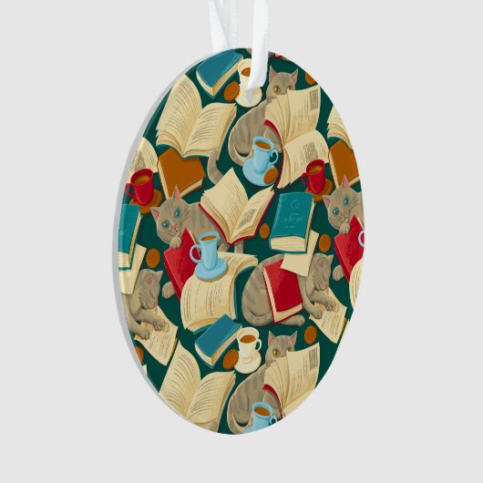 Boeken en katten ornament (voorkant)