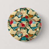 Boeken en katten ronde button 5,7 cm (Voorkant)