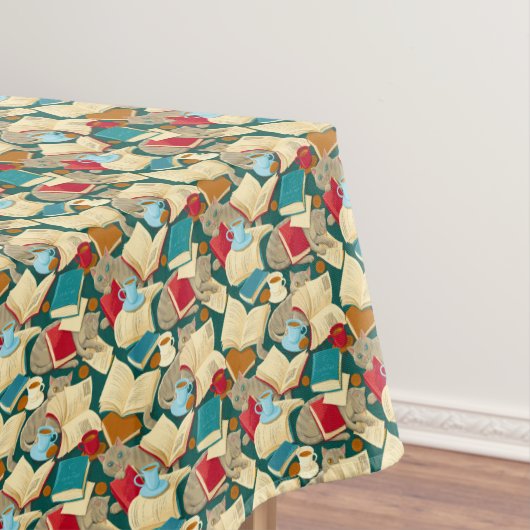 Boeken en katten tafelkleed (Voorbeeld)