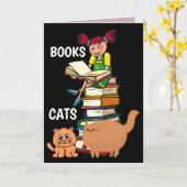 BOEKEN EN KATTEN VERJAARDAGSKAARTEN VOOR KATTEN KAART (Gele Bloem)