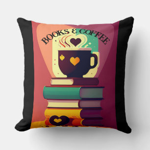 Boeken en koffie 2 kussen