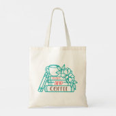 Boeken en koffie bibliothecaris tote bag (Achterkant)