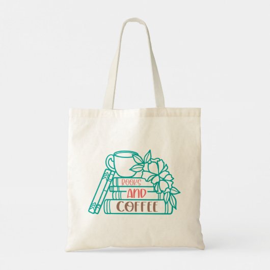 Boeken en koffie bibliothecaris tote bag (Achterkant)