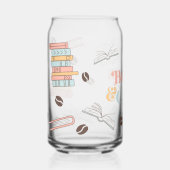 Boeken en koffie blikvorm glas (Voorkant)