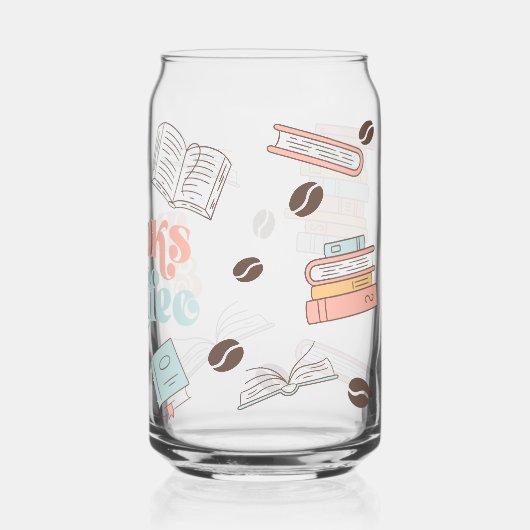Boeken en koffie blikvorm glas (Achterkant)