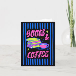 Boeken en koffie boekenliefhebber boekenwurm leesb kaart
