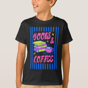 Boeken en koffie boekenliefhebber boekenwurm lezen t-shirt