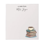 Boeken en Koffie Custom Teacher Appreciation Notitieblok (Voorkant)
