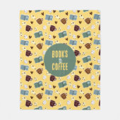 Boeken en koffie fleece deken (Voorkant)