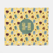 Boeken en koffie fleece deken (Voorkant (Horizontaal))